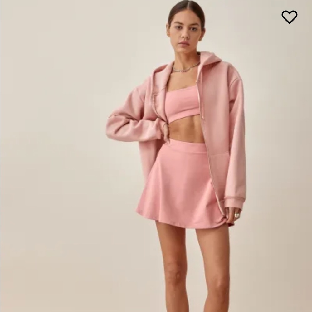 Reformation Paige Hoodie Small in Carnation